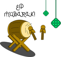 The drum vector illustration is good for Eid al-Fitr themed designs, especially in Indonesia