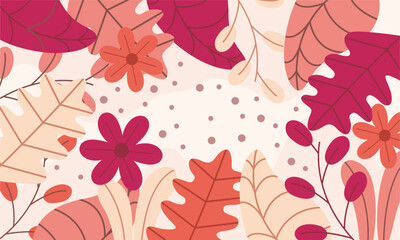 floral background flat design template 
