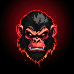scary face chimpanzee logo