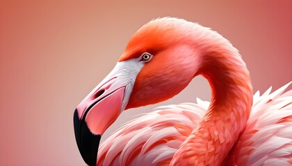 Pink Red Vibrant Flamingo Bird