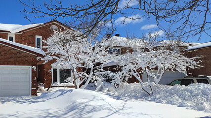 Building exterior after a heavy snow storm.