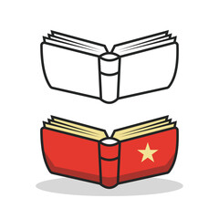 Hand drawn flat vector design stack of books illustration
