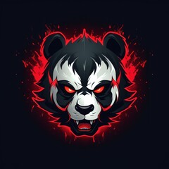 angry face panda logo
