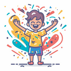 Abstract Colorful Painted Hands Of Little Children Happy Holi background, illustration of colorful Happy Holi Background for Festival of Colors celebration greetings