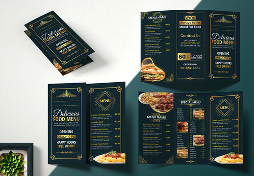 Trifold Food Menu Brochure