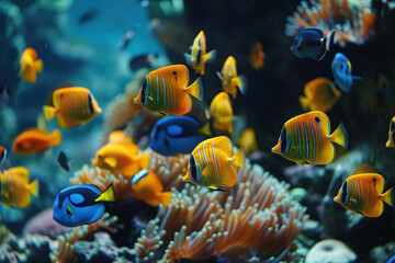 Obraz na płótnie Canvas beautiful underwater world with tropical fish