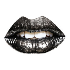Fototapeta premium Black lips covered with sequins
