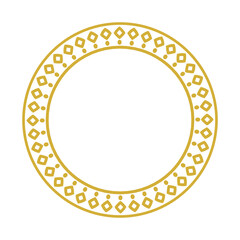 Golden Square And Dot Patterned Round Frame