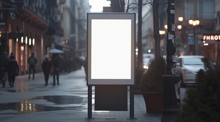 Urban city street billboard lightbox mockup for advertising display