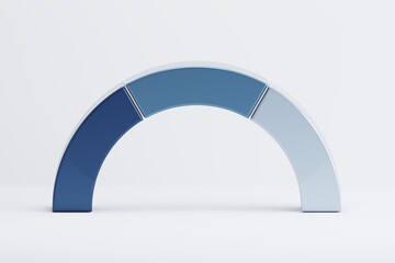 Chart diagram 3 sections or steps for infographic presentation.
