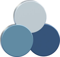 Chart diagram 3 sections or steps for infographic presentation.