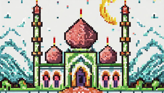pixer art mosque