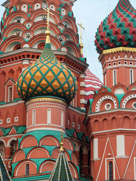 Colorful Domes of Saint Basil's Cathedral in Moscow