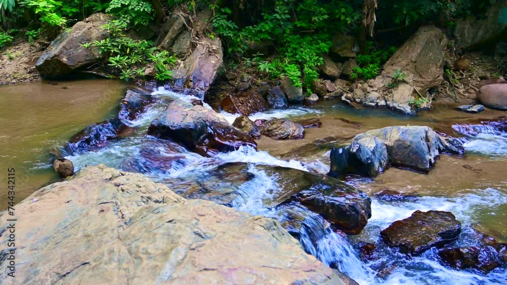 Poster Mok Fa Waterfall at Chiang Mai Province, Thailand.