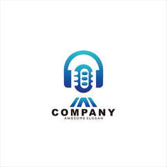 headphone icon logo gradient colorful