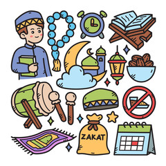 Ramadan Doodle Vector Illustration