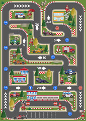 Race track. Board game. Vector illustration.
