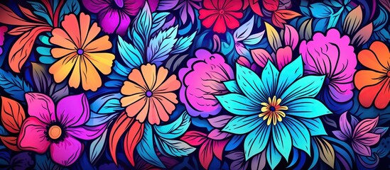 Fototapeta na wymiar Beautiful hand drawn bright floral print. Cute collage pattern, fashionable template design concept.