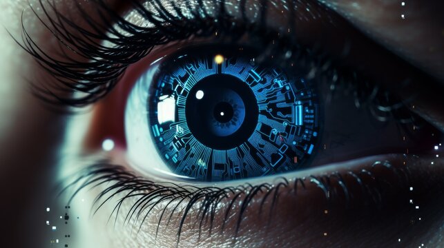 Digital eye concept with vibratory retina and pupil 
