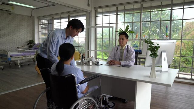 The doctor is currently examining and treating the patient, ready to provide consultation regarding the broken foot bone to facilitate a return to normal walking.