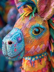 Obraz premium An eye-catching, hand-painted Mexican masterpiece, perfect for a Cinco de Mayo celebration centerpiece!