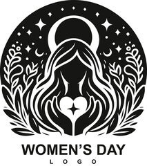 Obraz premium Vector happy women's day logo 8 march free vector