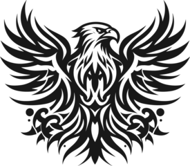 modern tribal tattoo eagle, hawk, abstract line art, minimalist contour. Vector
