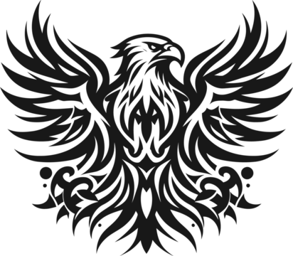 modern tribal tattoo eagle, hawk, abstract line art, minimalist contour. Vector
