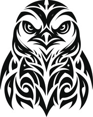 modern tribal tattoo pinguin, abstract line art, minimalist contour. Vector
