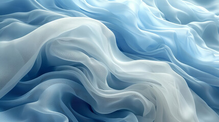 Obraz premium Closeup of billowing fabric layers resembling rolling waves of the ocean.