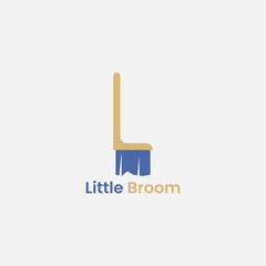 The broom logo is in the shape of the letter L. Suitable for cleaning services, business and industrial purposes.