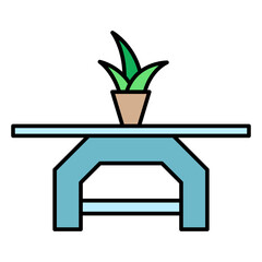 Illustration of Living Room Table design Filled Icon
