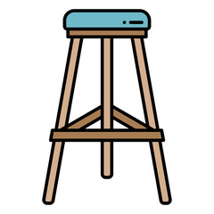 Illustration of Wooden Chair design Filled Icon