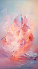 Elegant pastel background with ice shards in flames, capturing the essence of ephemeral beauty