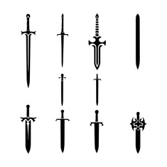 Sword icons set vector