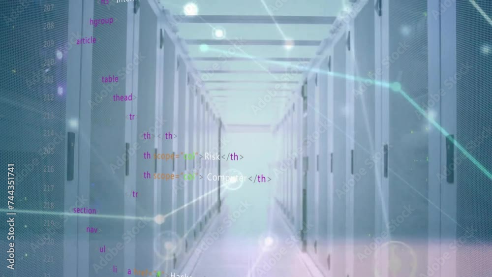 Poster animation of data processing over computer servers