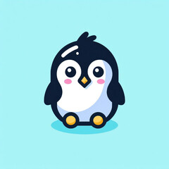 flat vector logo of penguin  , flat vector logo of cute  penguin ,  flat  logo of  penguin ,   flat  logo of cute   penguin
