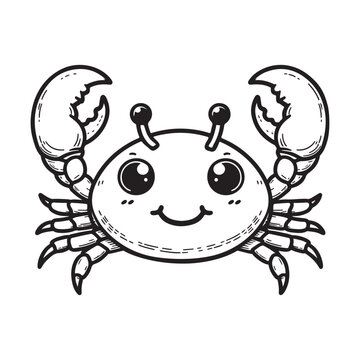recommend clip art: Line art of crab cartoon vector