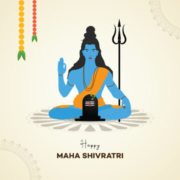 Maha Shivratri |vector. Illustration. Of Lord. Shiva, For | Happy Maha Shivratri | Hindu, Religion, festival, creative, background, Indian God of | Maha Shivratri. poster, post, and Mandala.
