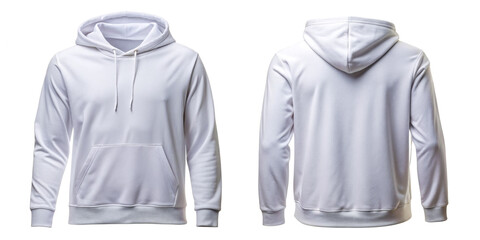 A pair of Blank white hoodie sweatshirt long sleeve for design mockup for print