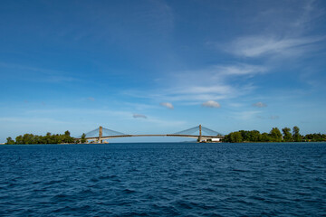 Ocean and KB bridge, Japan-Palau Friendship Bridge between Koror and Babeldaob island, Palau, Pacific