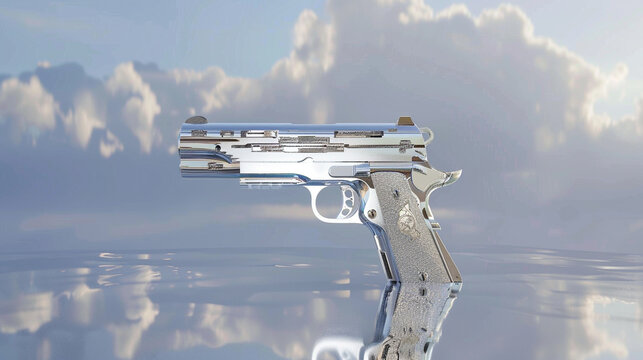 3d render of a cloaking device pistol that renders the user invisible