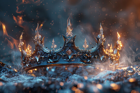 3d render of a crown that bestows the wearer with mastery over fire and dominion over ice