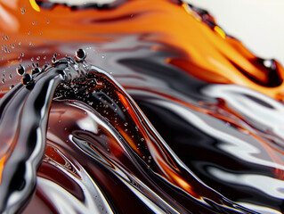 3d render of a dark glossy wave curling around an abstract form blending fluid dynamics and art