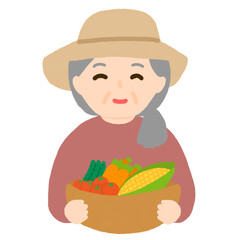 野菜農家のおばあさん