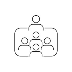 People meeting. Teamwork, leadership icon line style isolated on white background. Vector illustration