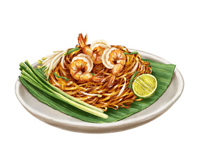 Thai prawns noodles 