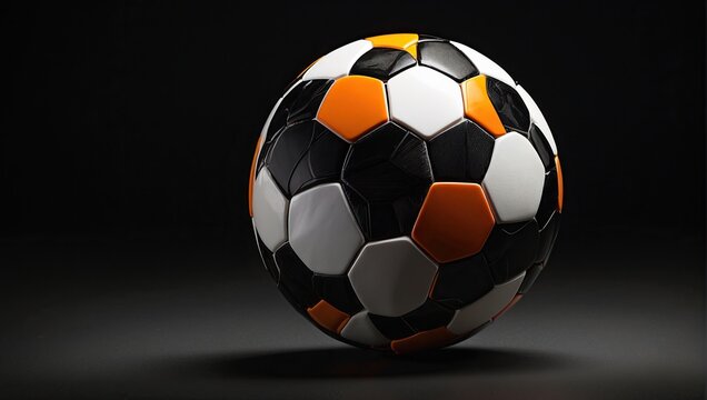 a soccer ball is shown with a black background