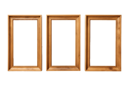 3 blank wood picture Frames