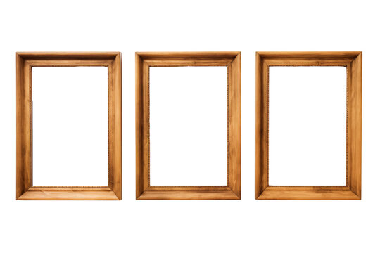 3 blank wood picture Frames